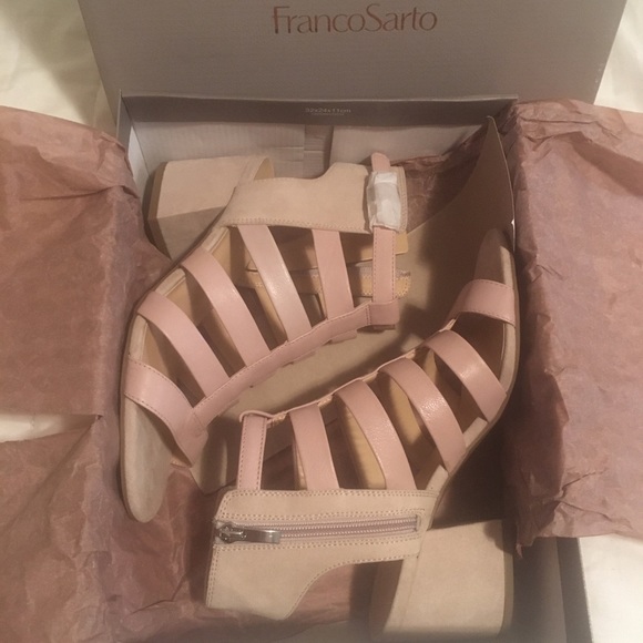 Franco Sarto NIB Taupe Mesa Strappy Sandals - Picture 5 of 7